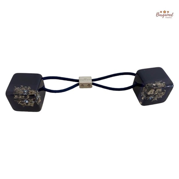 Authentic Louis Vuitton Dark Blue Hair Cube Tie - Picture 3 of 9